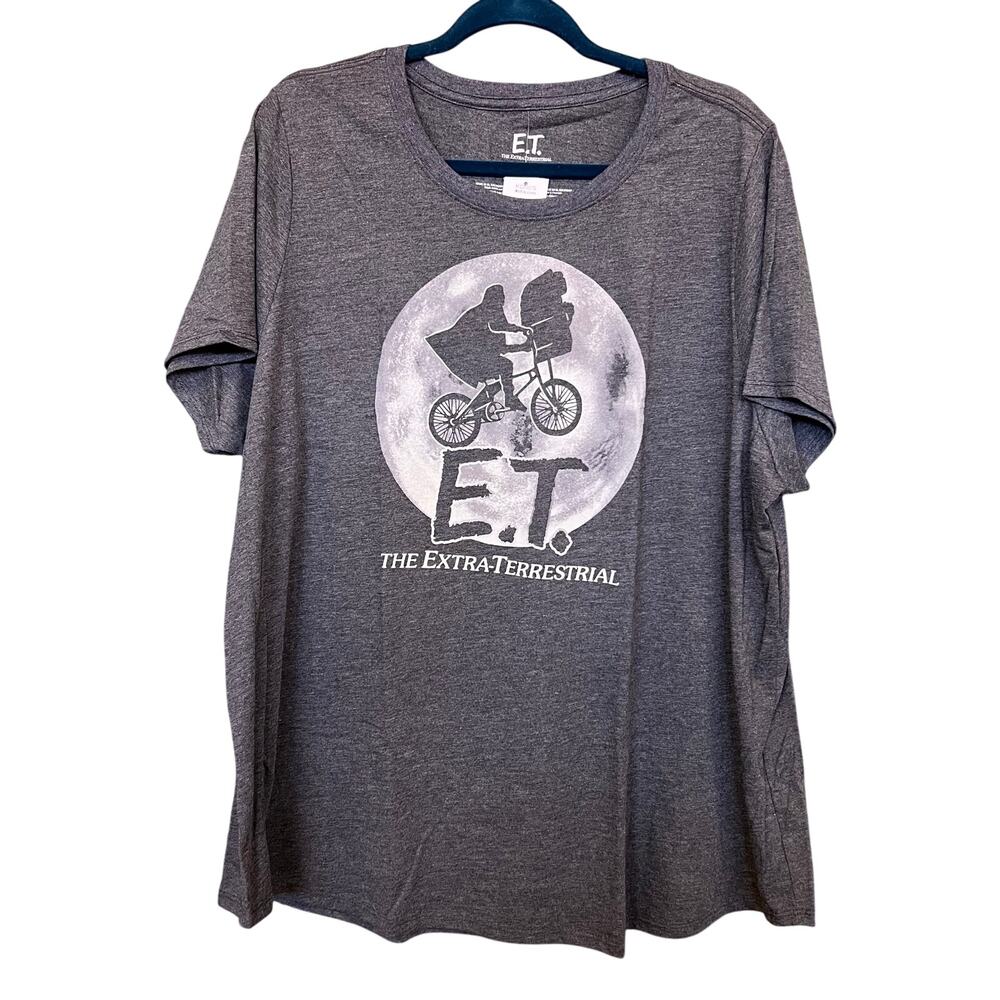 NWT E.T. Extra Terrestrial Charcoal Gray Short Sleeve Graphic Tee Size 3XL